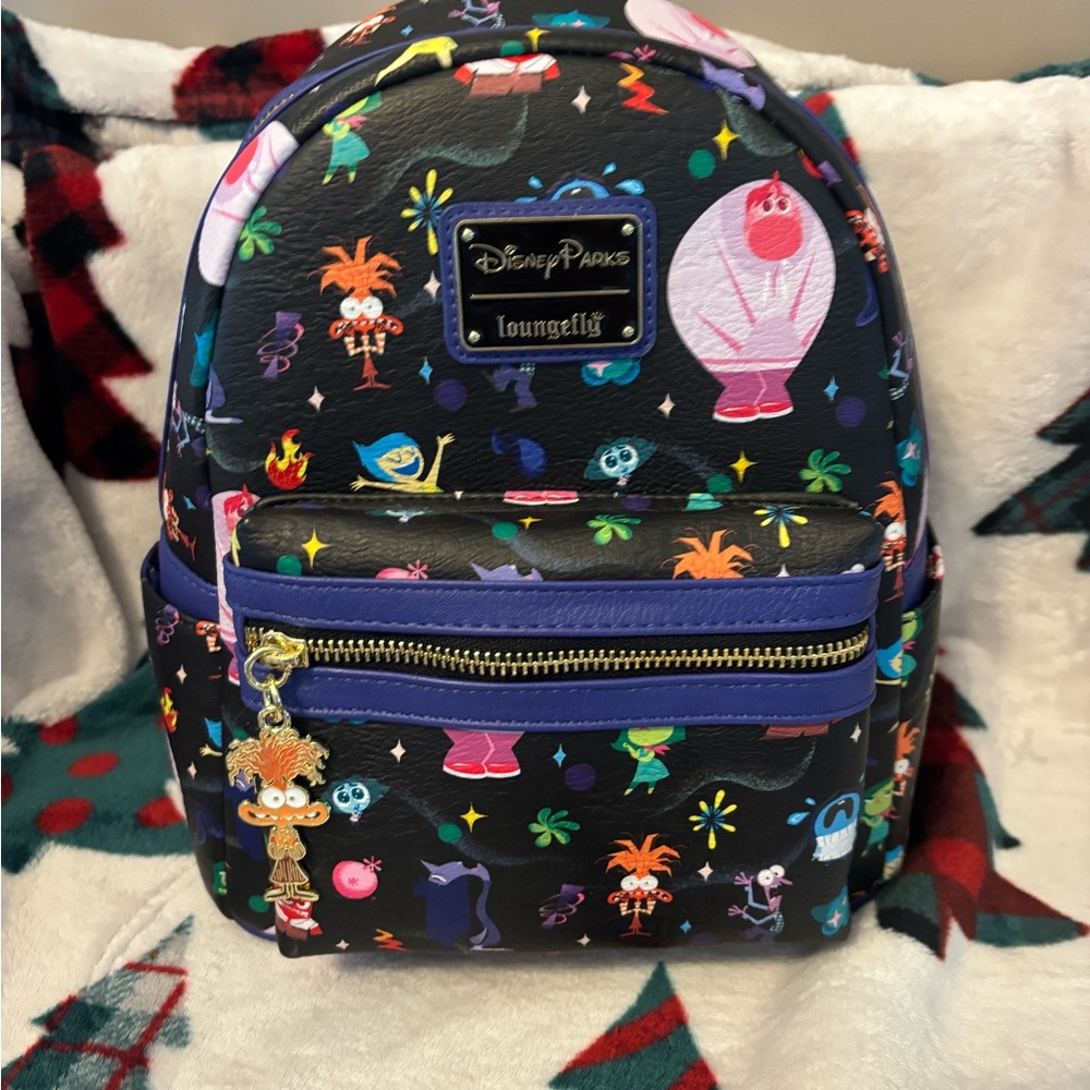 Loungefly Black and Purple Character Print Mini Backpack